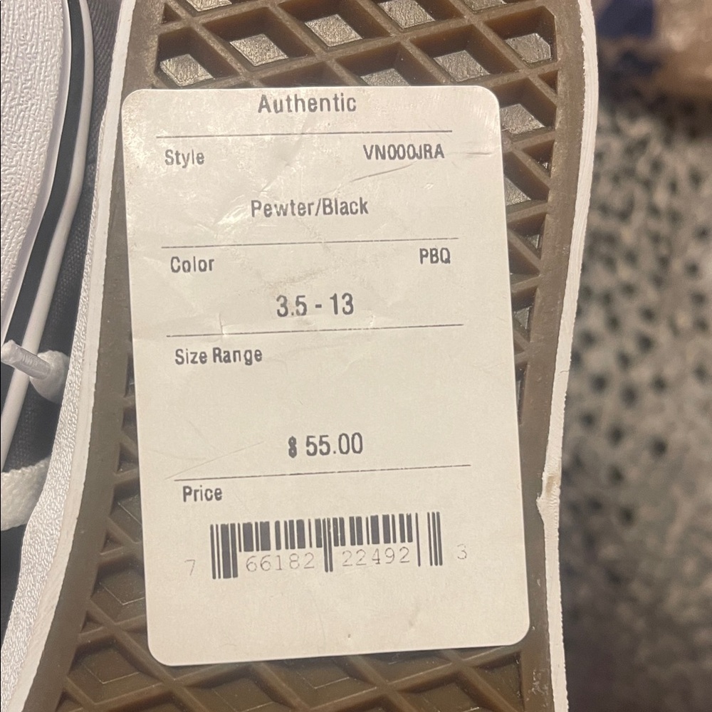 Vans Men's Charcoal Canvas Sneakers - Picture 4 of 4